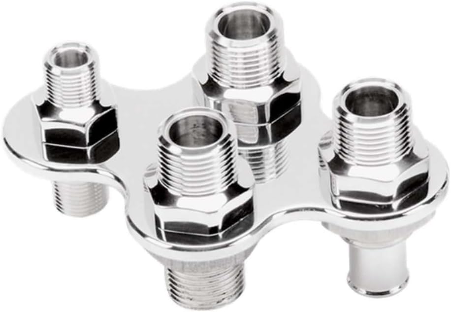 Billet Specialties 66925 4 Port Air Conditioning and Heater Hose Push On Bulk Head