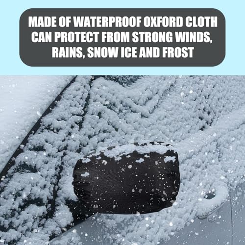 Image of Side Mirror Covers, Car Side Mirror Rain Guard, 12.9 inch x 10.6 inch Winter Windshield Covers, Winter Car Covers for Snow and Ice, Universal for Most Cars (Black #2 PCS)