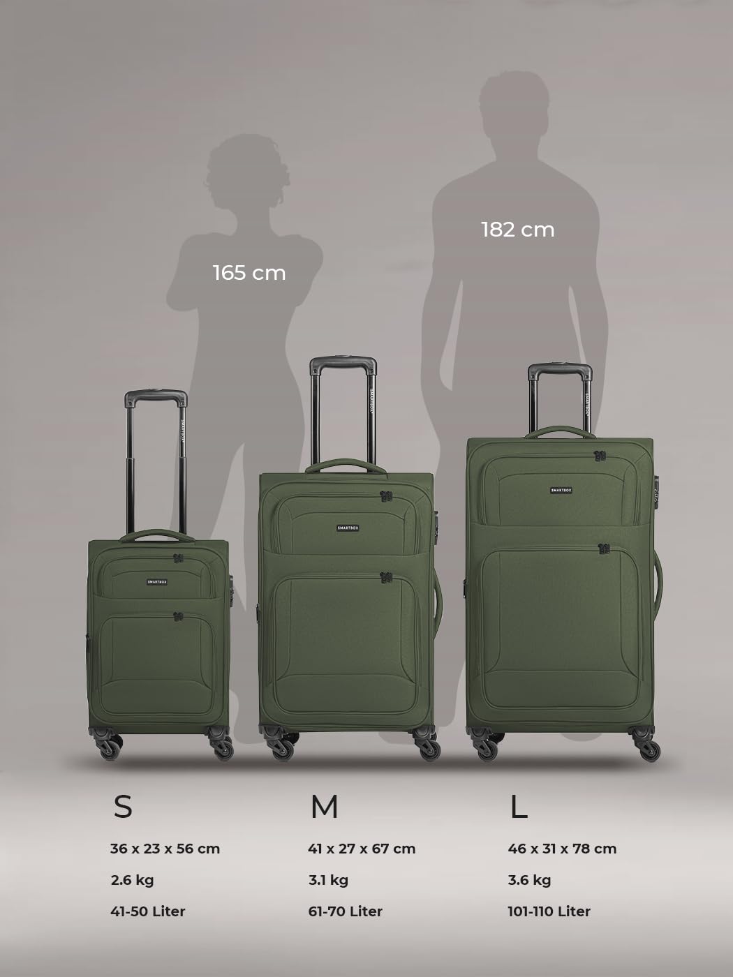 SMARTBOX Weichgepäck Koffer-Set 3-teilig für Damen & Herren | leichte & stabile Reise-Trolleys, hochwertiges Softcase, 4 Rollen & Zahlenschloss |erweiterbar mit Dehnfalten (Edition 04)