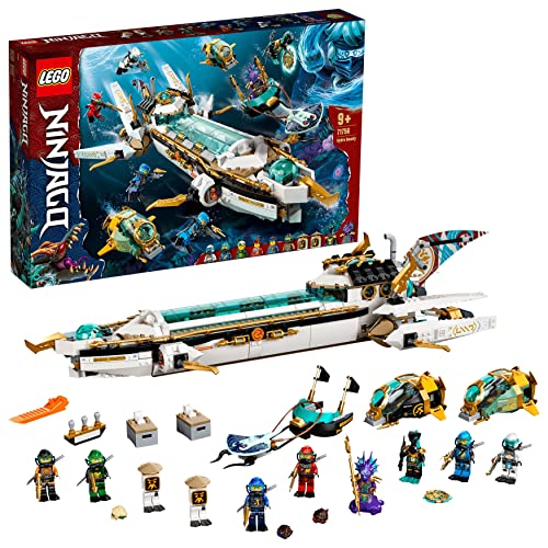 LEGO 71756 NINJAGO Wassersegler, U-Boot-Spielzeug mit 10 Ninja-Minifiguren...