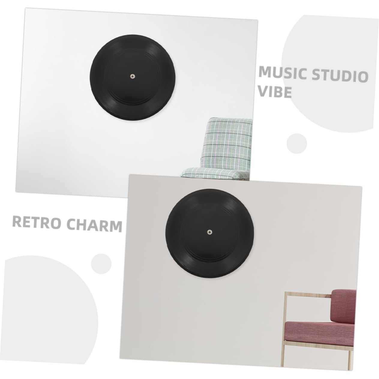 MAGICLULU Schwarze Vinyl Schallplatten für Wanddeko aus Kunststoff 10 Stück