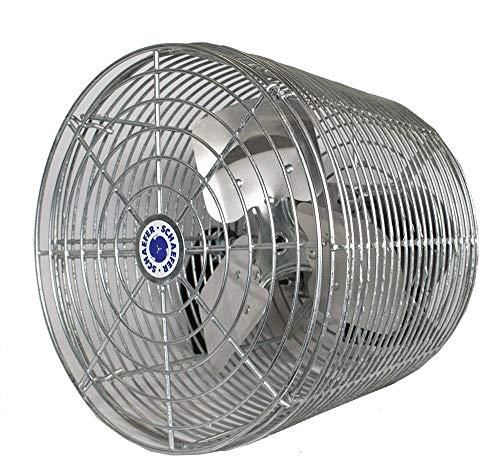 Schaefer VK12-GA Versa-Kool 12" Deep Guard Greenhouse Circulation Fan, Made in USA, Horizontal Airflow, 1/10 HP, 1470CFM, L-shape Mount Included, White Schaefer VK12-GA Versa-Kool 12" Deep Guard Greenhouse Circulation Fan, Made in USA, Horizontal Airflow, 1/10 HP, 1470CFM, L-shape Mount Included, White