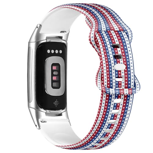 Fitbit Charge 5 / Fitbit Charge 6 �\�t�g�V���R�����v�o���h (7��4���̓Ɨ��L�O��) �\�t�g�X�|�[�c�X�g���b�v�u���X���b�g���X�g�o���h ���f�B�[�X �����Y