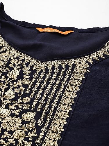 Image of INDO ERA Women's Polyester A-Line Viscose Kurta Pant With Dupatta Set