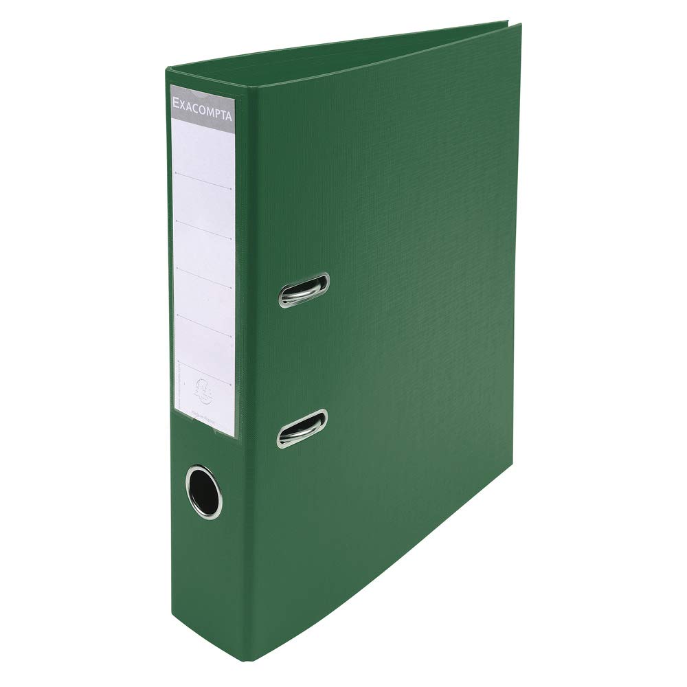 Exacompta - Ref. 53753E - Box of 10 Prem'Touch A4 lever arch files - Spine 70 mm - Mechanical 75 mm - External dimensions: 32 x 29 x 7 cm - Format to file A4 - Colour: Dark green โ image 1