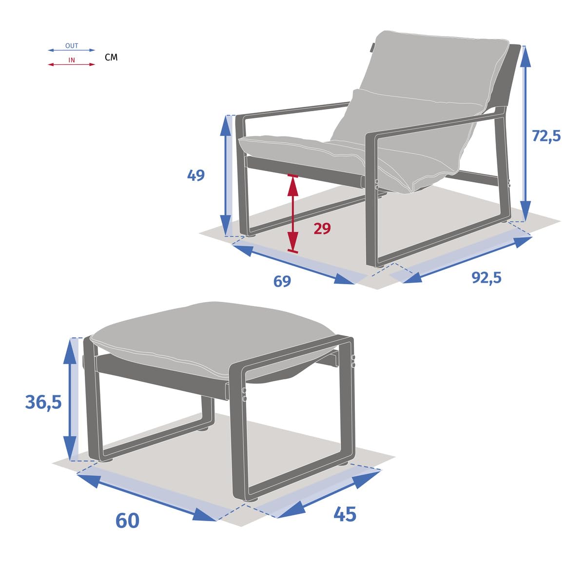 Hespéride - Fauteuil Relax de Jardin Lambinio Blanc en Aluminium en Acier traité en epoxy