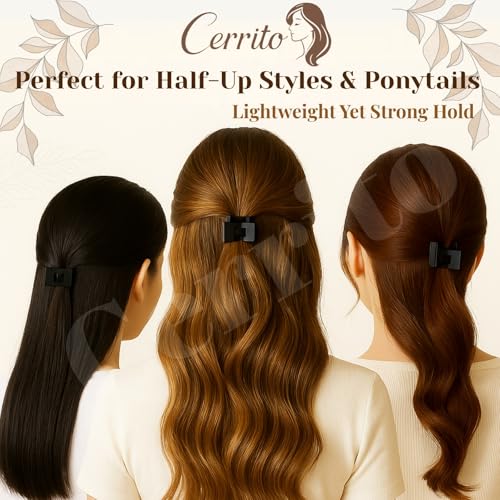 Image of Cerrito 6 Pcs Small Matte Hair Claw Clips for Women & Girls | Mini Clamps | Strong Hold NonSlip Clips for Thick & Thin Hair | Neutral Color | Durable Hair Accessories for Casual, Styling | Multicolor