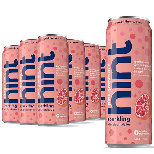 Image of Hint Sparkling Water, Pink Grapefruit - Carbonated Fruit-Infused Water with Electrolytes, Zero Calories, and Sugar Free - 12 Fl Oz Cans (Pack of 12)