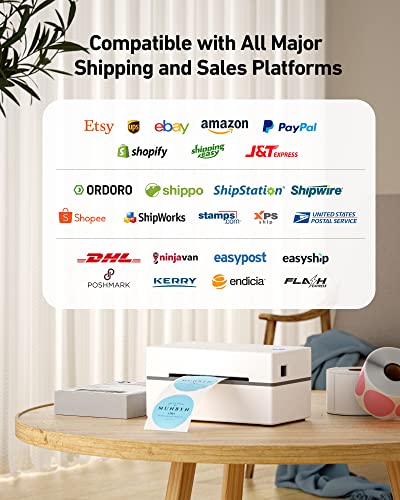 MUNBYN Shipping Label Printer P130, 4x6 USB Thermal Label Printer, Desktop Barcode Label Printer for Shipping Packages Home Small Business, Easy Setup Compatible with Mac, Windows, UPS, USPS - Image 5