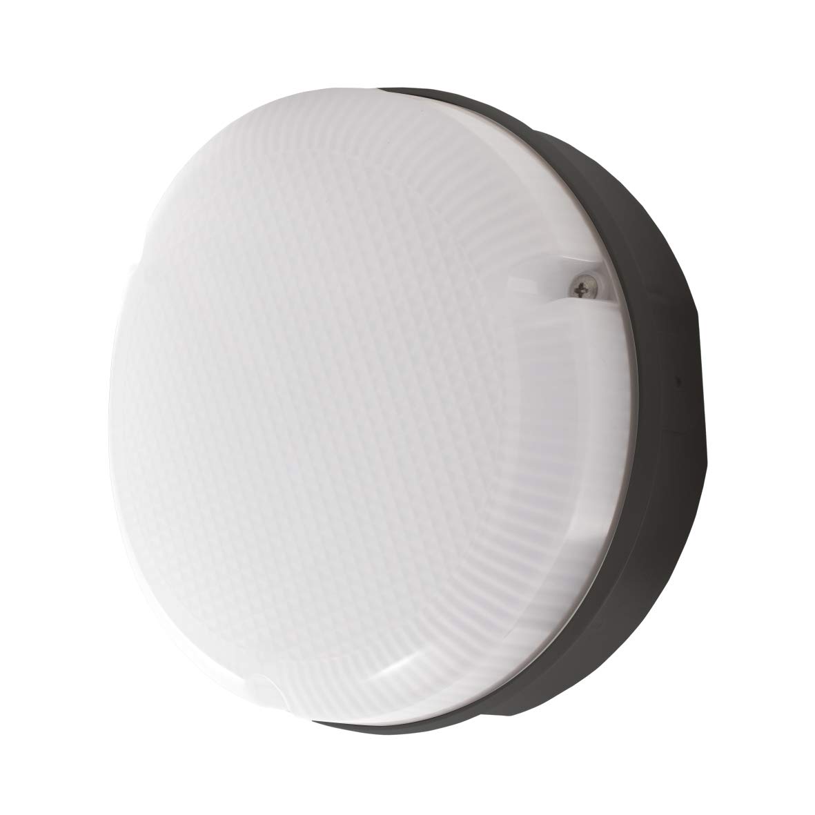 Luceco LED Mosi Bulkhead Round 290 mm 1150LM 12W IP65 4000K Black Emergency, 20 cm/7 W