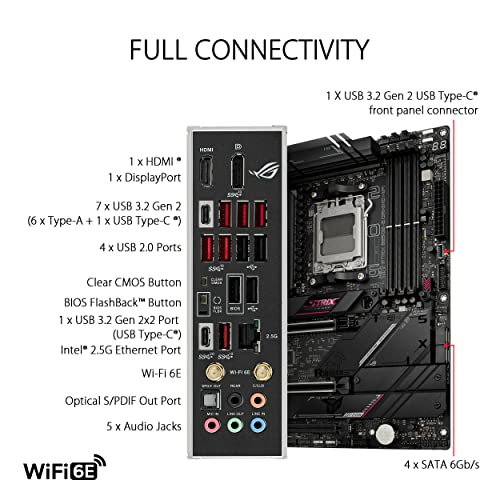 ASUS ROG Strix B650E-E Gaming WiFi AMD B650 AM5 Ryzen™ Desktop 9000 8000 & 7000 ATX Motherboard, 16+2 Power Stages, DDR5, 3X M.2 Slot, PCIe® 5.0, WiFi 6E, 2.5G LAN, USB 3.2 Gen 2x2 Type-C®, Aura Sync by ASUS - Image 5