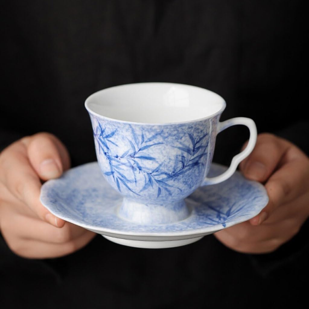 GSOUL Kungfu Tea cup Ceramic Hand-painted Tea Cup Exquisite Coffee With Tray Leisure Study Chinese Office Small Tea Cups