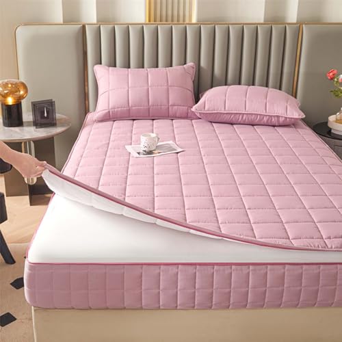 Fundas de colchón para cama doble con cremallera, funda de colchón con cremallera, protector de colchón (#blanco, 180 x 200 + 15 cm)