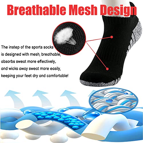 WoKuAng Heren Atletische Sok 6 Paar Running Sokken Trainer Sokken Voor Mannen Vrouwen Katoen Enkelsokken Laag Cut Ademend Sport Sokken - Afbeelding 6