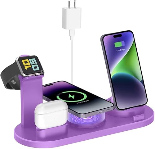 Estación de carga inalámbrica magnética Apple 4 en 1 compatible con iPhone 1414 Plus131211ProPro MaxSEXXRXs Max Apple Watch Ultra876SE5432 y