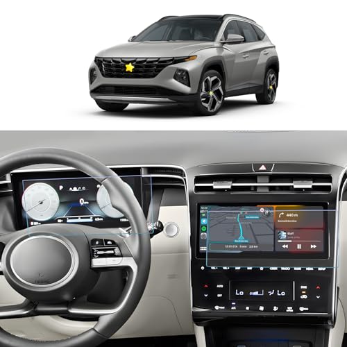 SKTU Protector de Pantalla compatible con Hyundαi Tucson NX4 2021-2024 Mate Navigation + Salpicadero de vidrio templado de 10,25 Pulgadas