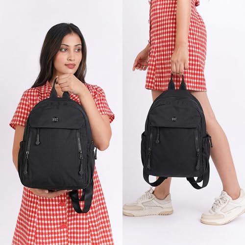 Image of Women Backpack for College, Office, Travel, Daily Use, Outdoor, Lightweight Water Resistant Nylon Stylish Daypack Bag with Multiple Pockets, Adjustable Straps, Durable Zipper