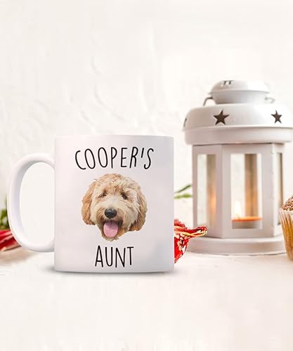 Miniatura 2 de Taza de café de 11 oz para tía de perro, taza de café personalizada para amantes de las mascotas, imagen personalizada de cara de perro
