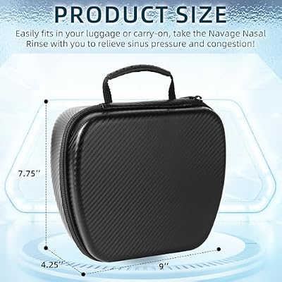 Calvana Travel Case Compatible with the Navage Nasal Irrigation System, Scratch-Resistant Organizer for Nose Cleaner & 12 SaltPods, Black, 9 x 7.75 x 4.25 (Nose Cleaner & SaltPods Not Included)