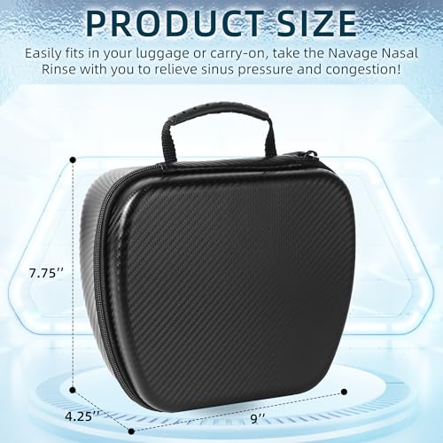 Image of Calvana Travel Case Compatible with the Navage Nasal Irrigation System, Scratch-Resistant Organizer for Nose Cleaner & 12 SaltPods, Black, 9 inch x 7.75 inch x 4.25 inch (Nose Cleaner & SaltPods Not Included)