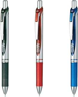 ぺんてる ボールペン ゲルインキ エナージェル ノック式 0.7mm ホワイト軸 AMZ-BLN75Z-3 3色