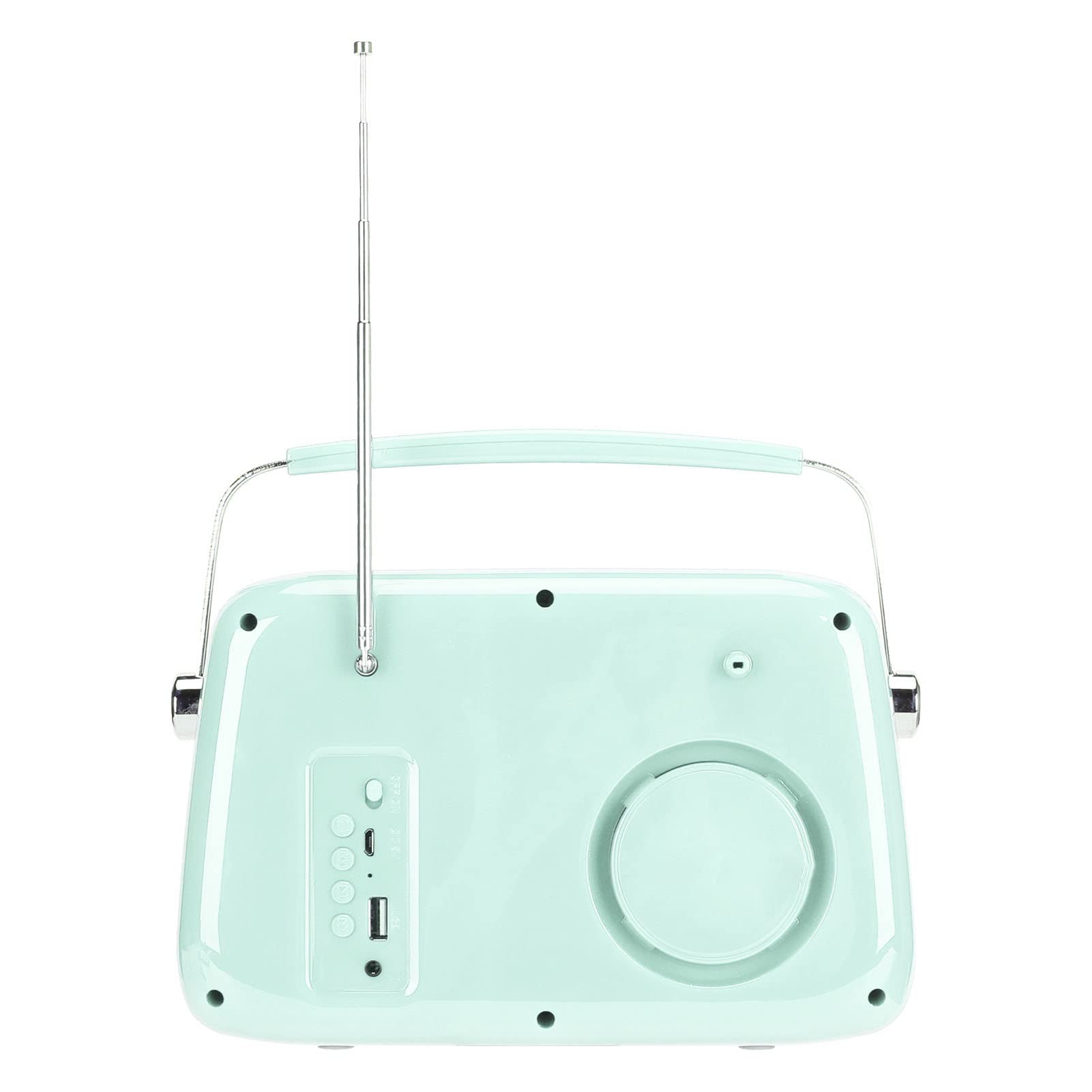 Gonetre Radio en Haut-parleur Vintage Hifi Stéréo Sound 5.0 FM Radio USB Aux Entrée pour la Fête Extérieure ABS MATÉRIAU 233X194X88MM (Green à la menthe)