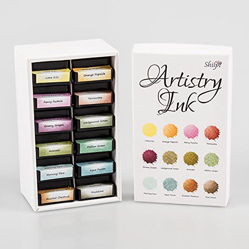 Artistry Ink Mini Ink Pads - Lime Kiss - Set of 12 with Storage