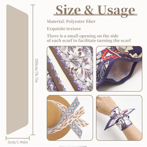 1 Pack Narrow Neck Scarf Purse Scarf Handbags Skinny Twill Hair Scarves Band Women Fashion Accessories Bag Charms2