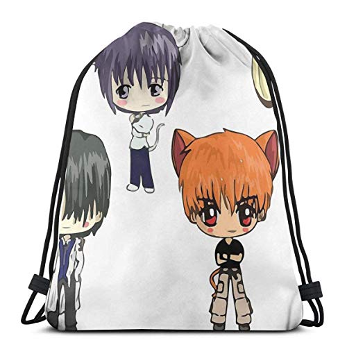 Not  Applicable Cinch Bags Fruits Basket Chibi Anime Gym Sport Sackpack Print Durable