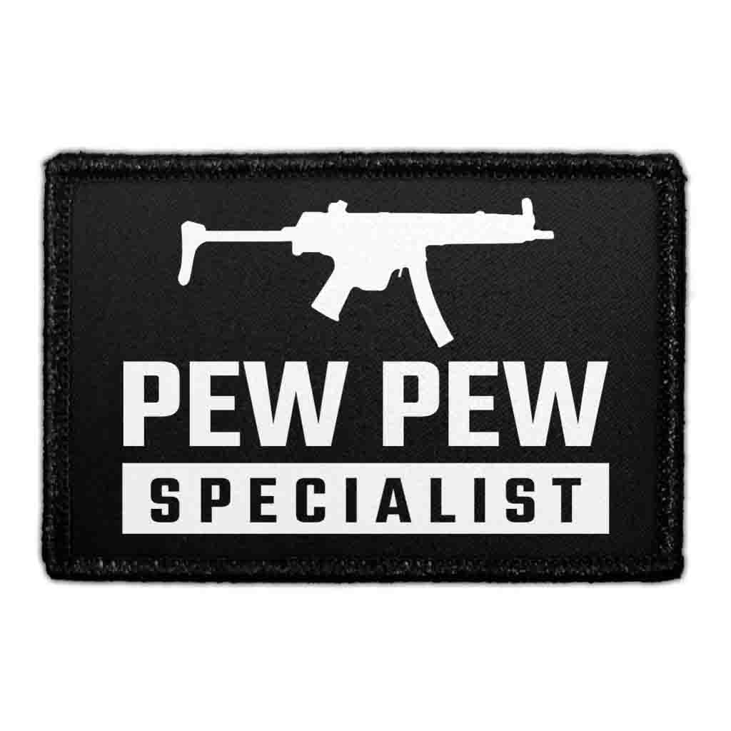 P PULLPATCHPew Pew Specialist | Hook and Loop Attach for Hats, Jeans, Vest, Coat | 2x3 in | by Pull Patch