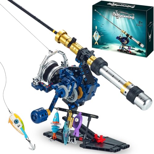 LUELM Spinning Reel Fishing Rod Building Block Set for Boy Adults 8-14 | Functio...