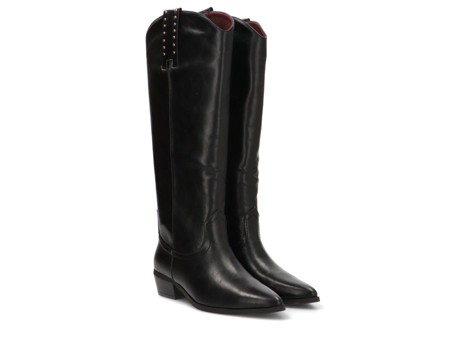 Etika Botines Camperos de Tacón Bajo para Mujer, Bota Estilo Cowboy con Tachuelas y Tacón Cubano de 4cm, Cierre con Cremallera, Modelo 110551
