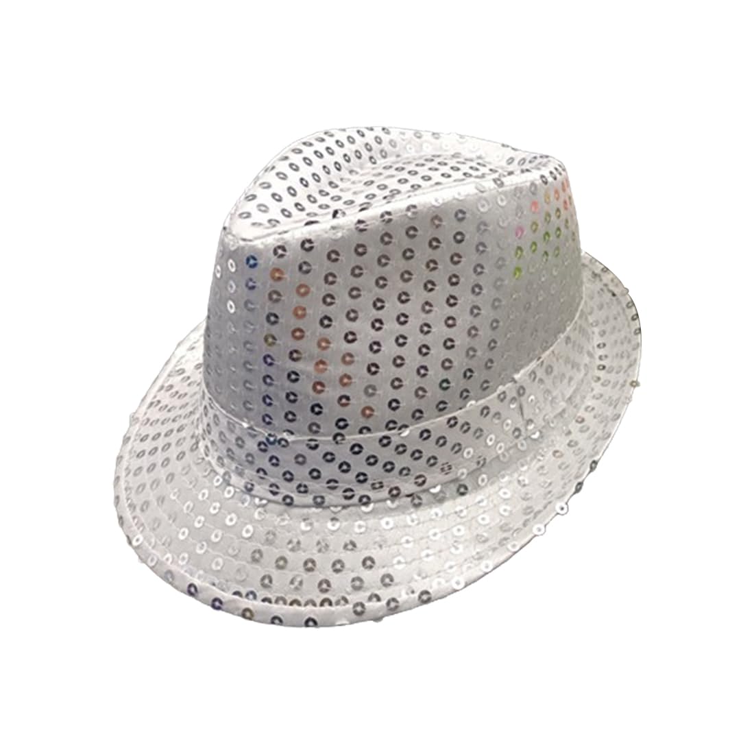 LAWALEISHE Sequin Hat,Sequin Fedora Hat for Party,Glitter Jazz Caps for Adult,Shiny Hip-Hop Disco Hats Fancy Dress