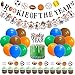 Sports 1st Birthday Decorations Rookie of the Year Banner Cake Topper All Star Monthly Photo Banner Garland Balloons for Boys First Birthday Party Supplies
