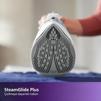 Philips 5000 Series Steam Iron – 2400W, 40g/min Continuous Steam, 160g Shock, SteamGlide Plus Base, Internal Lime Removal, Drip-Free System, Vertical Use Feature (DST5010/10)