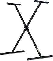 Vista 1 de Stage Rocker - Soporte plegable clásico estilo Single-X para teclado y piano digital, ancho y altura ajustables, duradero y resistente, fácil