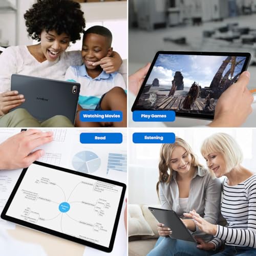 Image of kinstone 10.1 inch Android Gaming Tablet - 6GB RAM 128GB ROM Expandable 1TB, MTK8183 Octa-Core 2.0GHz, 1280x800 HD Display, Dual 5MP Cameras, 6000mAh Battery, 2.4 /5G WiFi, Bluetooth 5.0, Gray