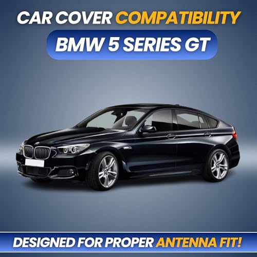 Image of Premium 100% Waterproof Car Cover for BMW 5 Series GT Model | All-Weather, UV & Dust Protection | Heavy-Duty 3-Layer Fabric | Custom Fit with Mirror & Antenna Pockets | Navy Blue