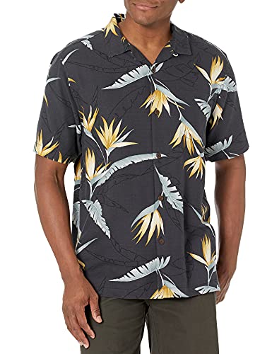 Amazon Essentials Shirt Relaxed-Fit Short-Sleeve Shirt Printed 100% Silk Camp Shirt with Pocket,XL