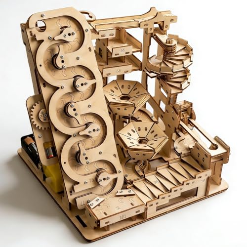 Second-Generation Adult 3D Wooden Marble Run Puzzle Set, Electric DIY Expert-Level Mechanical Model Assembly Kit, STEM Educational Puzzle, Desktop Decoration, Creative Birthday Gift - Image 7