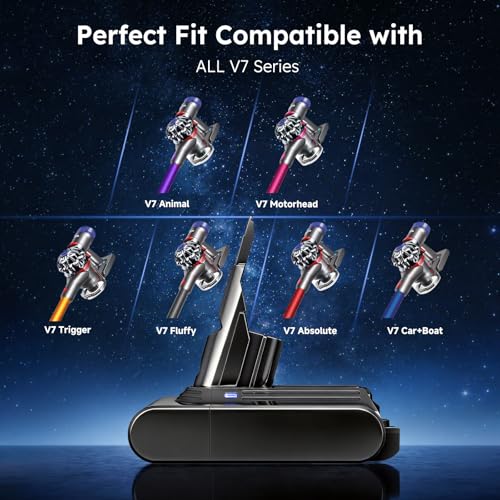 Image of HIPOW 45 Minutes V7 for Dyson V7 Battery Replacement, Compatible with Dyson V7 Animal /Trigger /Motorhead /HEPA /Car+Boat /Absolute /SV11 Series Cordless Vacuum Cleaner