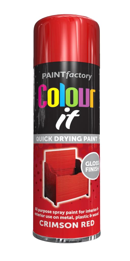 SCHNAZZ - 2 x All Purpose Crimson Red Aerosol Spray Paint 250ml Fast Dry, Quick Drying Spray and Excellent Coverage for Wood, Metal, Plastic, Glass and More