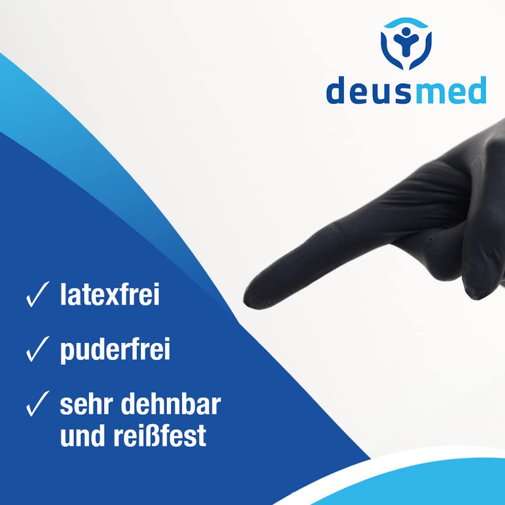 Einweghandschuhe schwarz, Nitrilhandschuhe L, Einmalhandschuhe mit 1000 Stück / 10 Boxen, Handschuhe Einweg, puderfrei, latexfreie Gummihandschuhe, Nitril Handschuhe in S, M, L, XL verfügbar