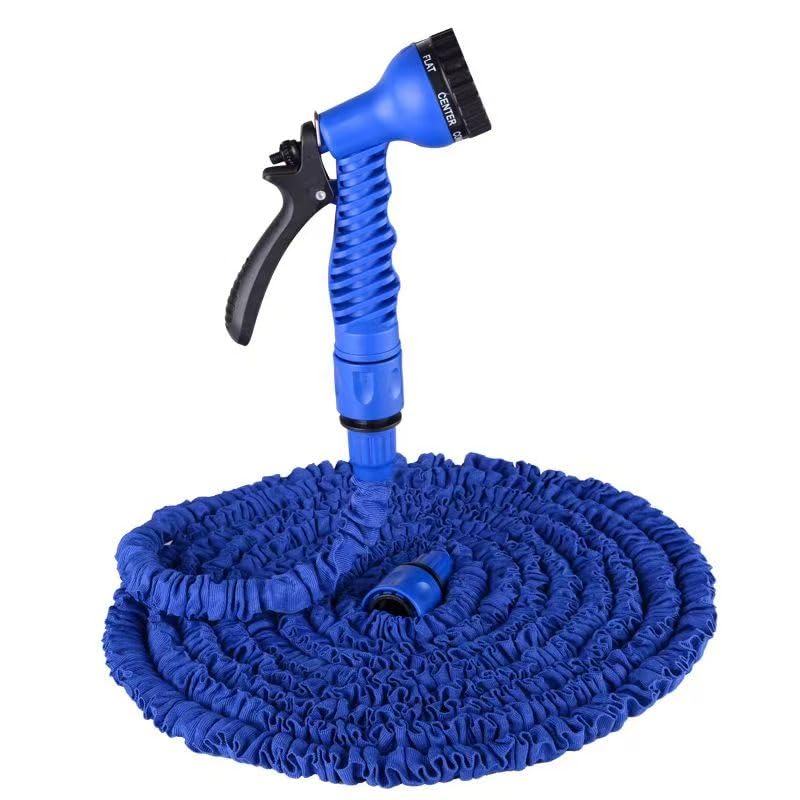 25ft/50ft/100ft/125ft/150ft/200ft Expandable Garden Hose Pipes, Expandable Garden Hose Flexible Stretch Water Pipe for Home Lawn Car with 7 Function Professional Water Spray Nozzle (Blue-25FT)