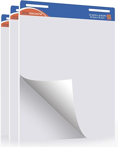 TFTAFAN Large Sticky Easel Pads 25 x 30 Inches Flip Chart Easel Pads bulk, 30 SheetsPad Jumbo Self Stick Flip Chart Papers for Teachers School
