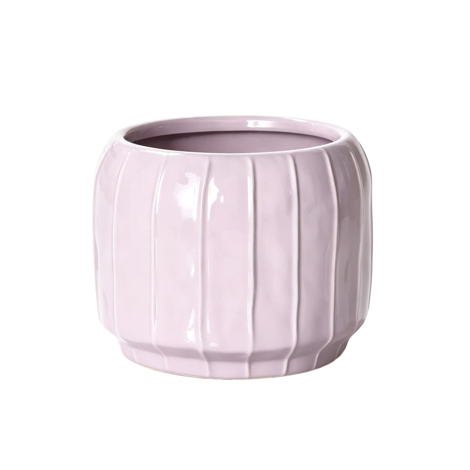 Tskiqqlq One Color Pots For Plants Nordic Striped Ceramic Flower Pot With Drainage Hole Simple Round Planter Plant Lover Gifts