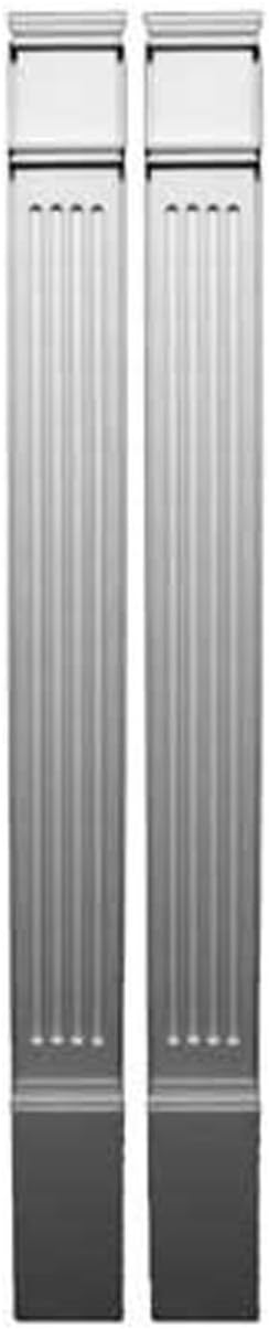 Fypon PIL4X83 4 1/2"W x 82 3/4"H x 1 1/8"P Fluted Pilaster, Moulded with Plinth Block (Set of 2), 1 Piece