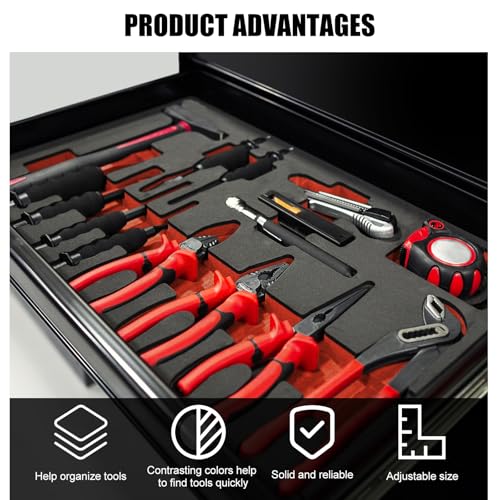5 pcs Tool Box Foam 17.3x12x1 inch Tool Foam Inserts for Cases Foam Sheets Box Foam Organizer for Toolbox Cabinet Chest Drawer Storage Craft