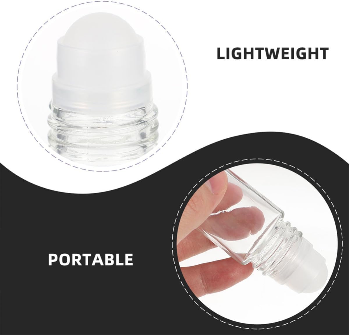 YARNOW Essential Oil Roller Bottles Portable Empty Refillable Roll-on Bottles Glass 10pcs 30ml with Large Roller Ball Design and Black Plastic Lids for Travel and Home Use