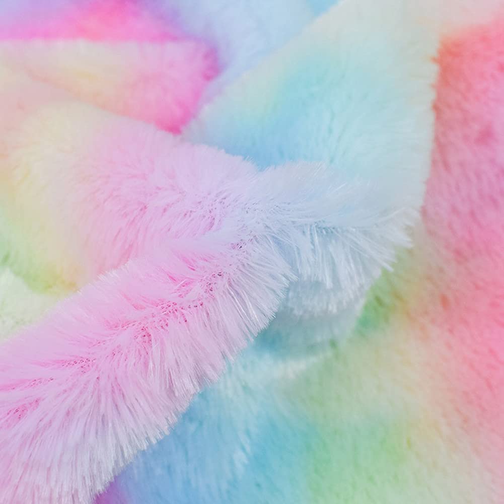 Amazon.com: GNSN 63 x 39 inch Rainbow Plush Fabric Tie-dye